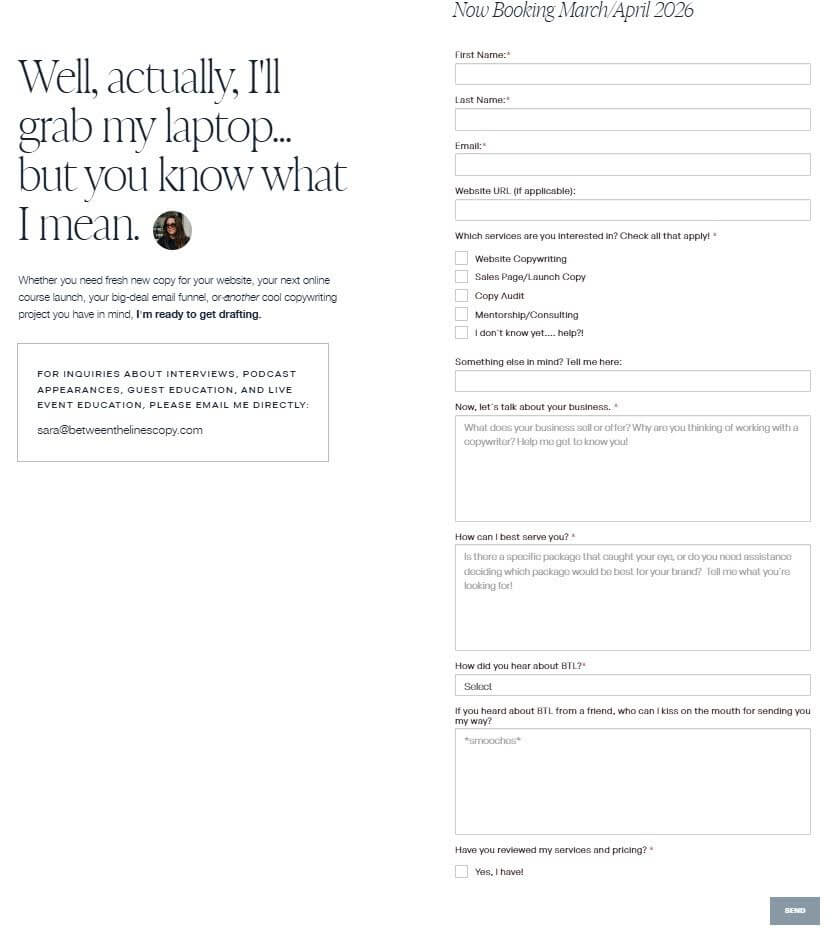 inquiry form example